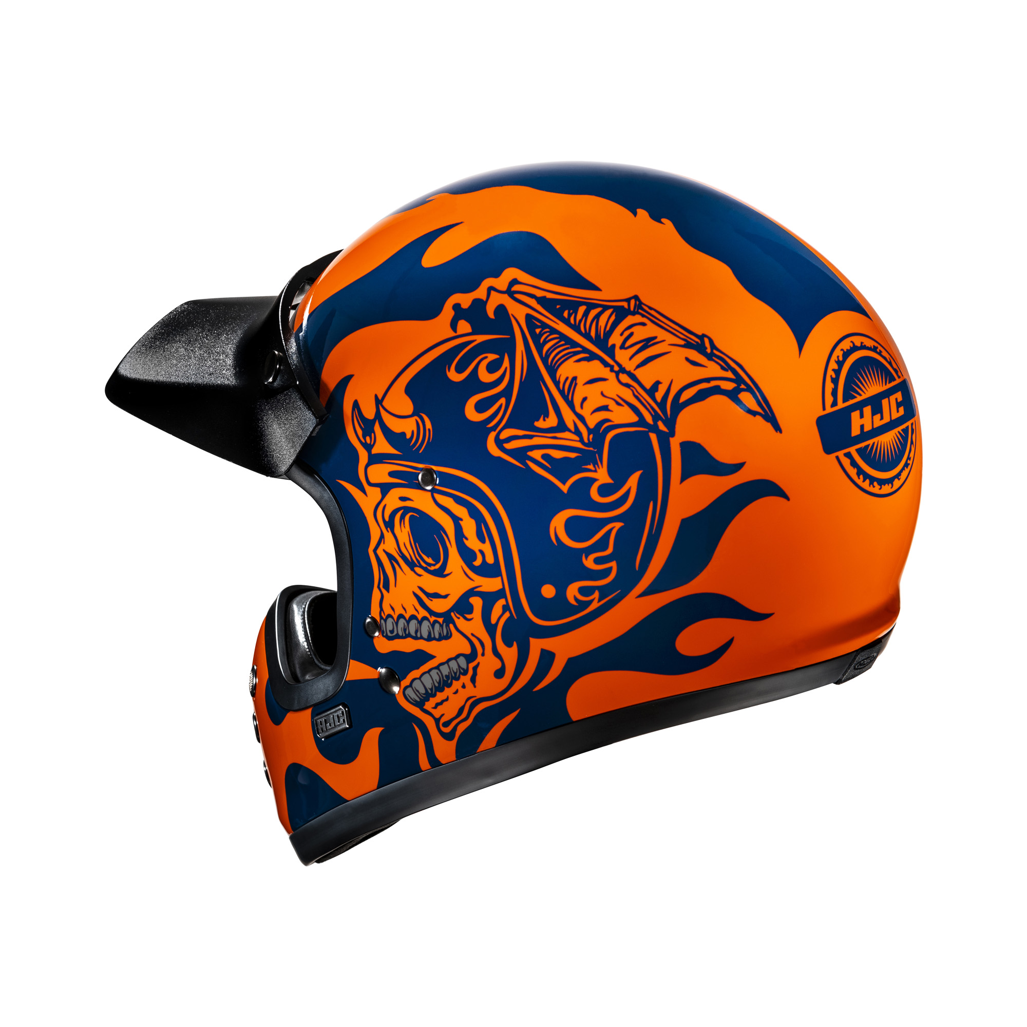 HJC V60 Flame Integraalhelm - Oranje/Blauw - Afbeelding 3