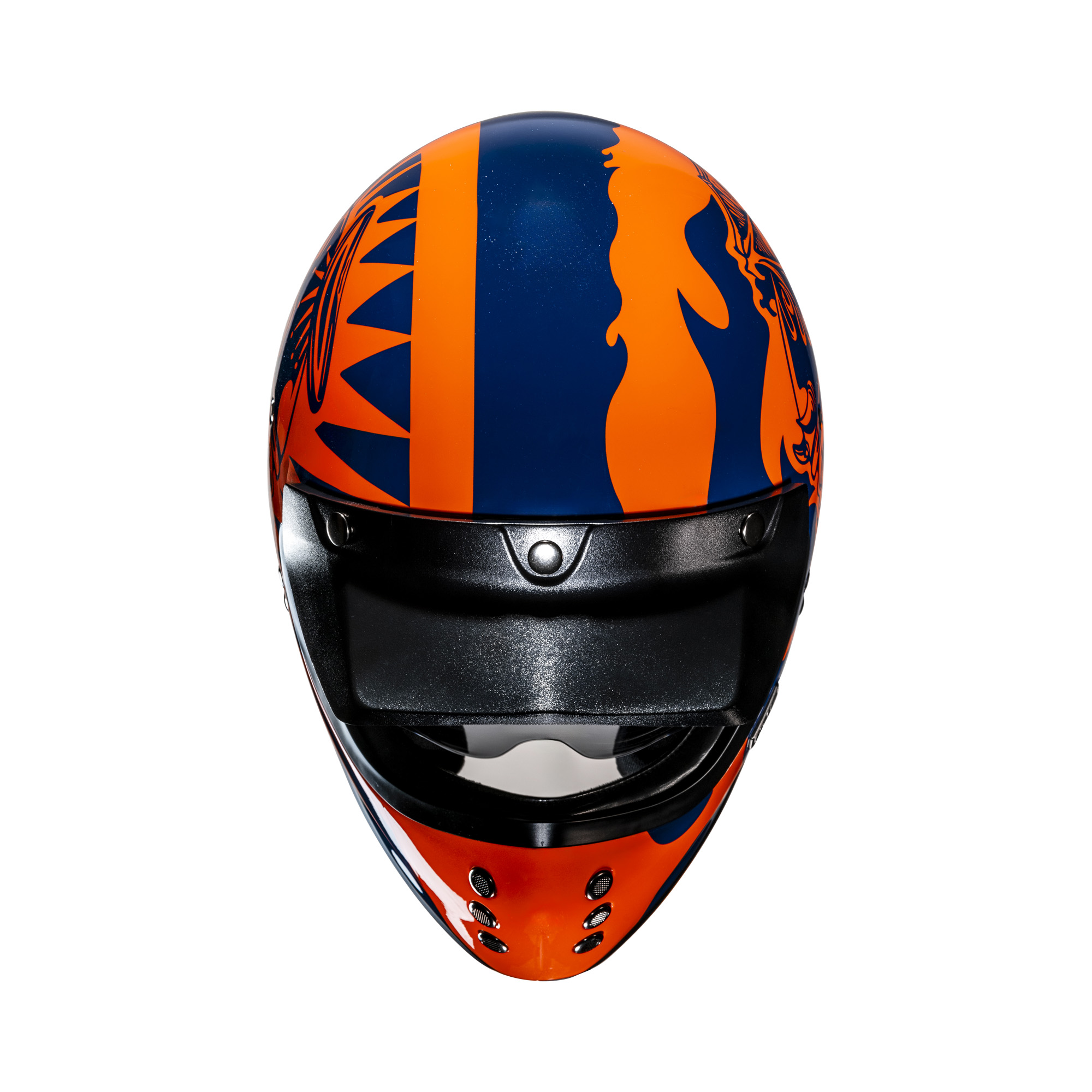 HJC V60 Flame Integraalhelm - Oranje/Blauw - Afbeelding 4