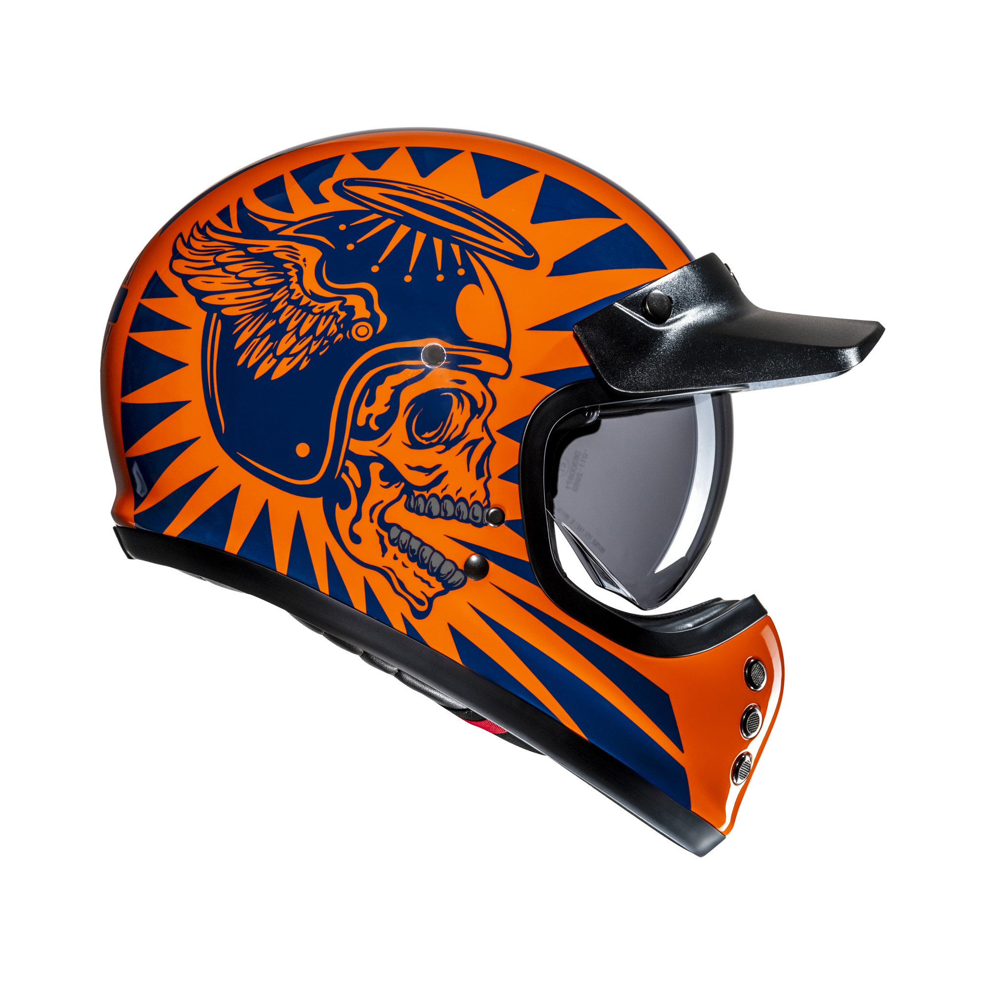 HJC V60 Flame Integraalhelm - Oranje/Blauw - Afbeelding 5