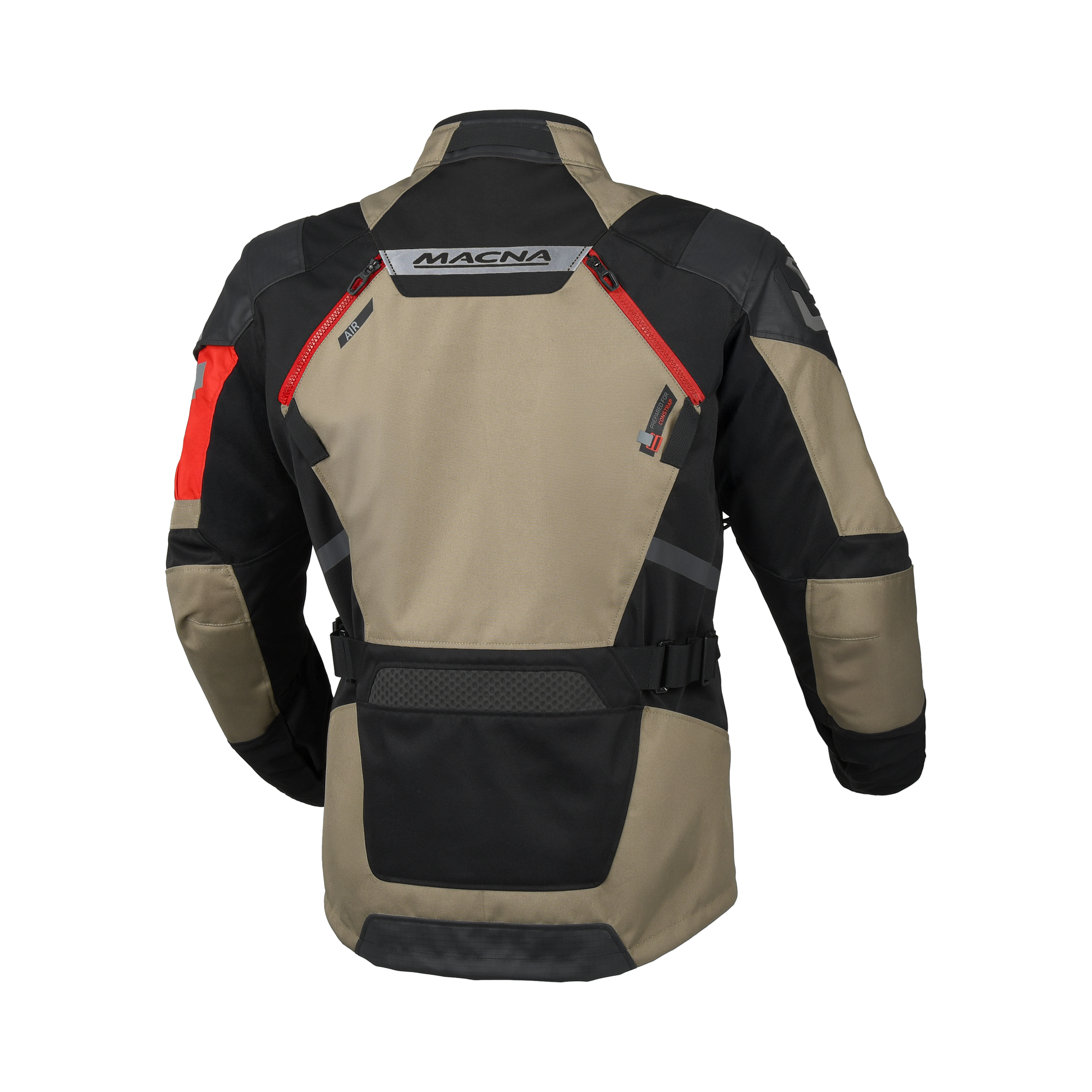 Macna Neoval Motorjas – Textiel Waterdicht | Taupe/Rood - Afbeelding 2