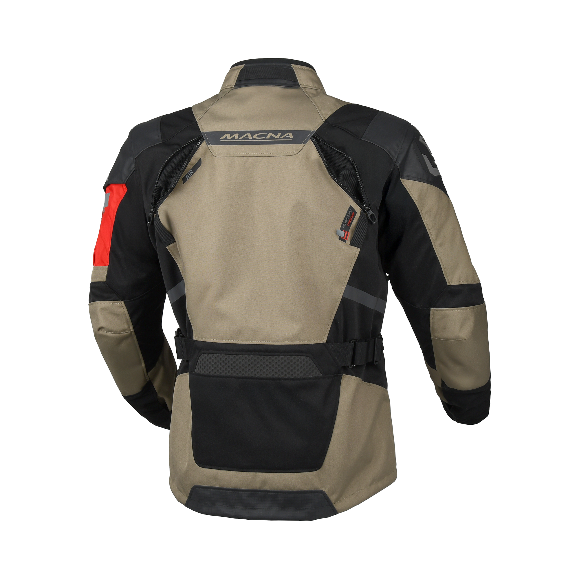 Macna Neoval Motorjas Textiel Waterdicht - Taupe/Rood - Afbeelding 4