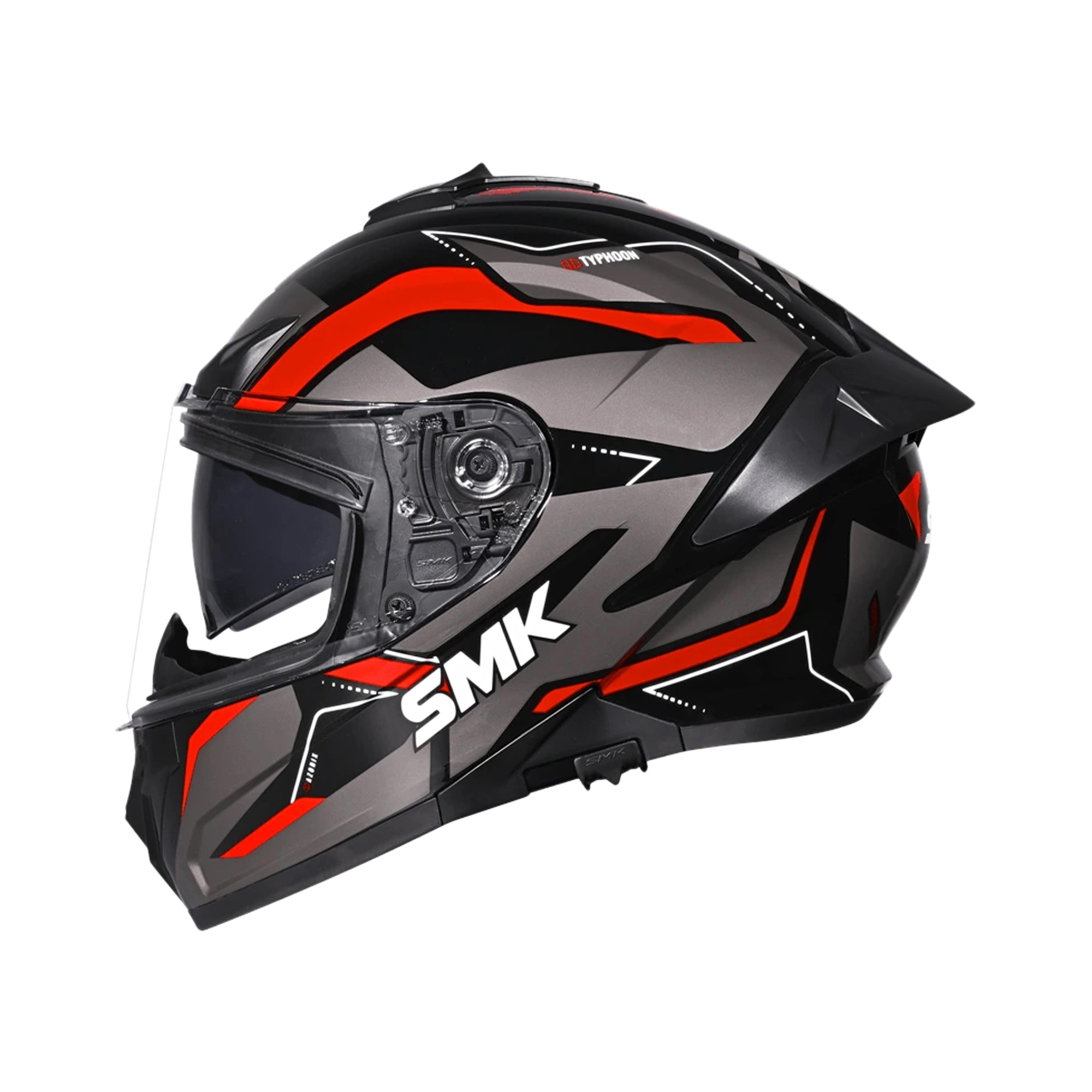 Motorhelm SMK Typhoon Azonix - Integraalhelm Zwart/Rood - Afbeelding 2